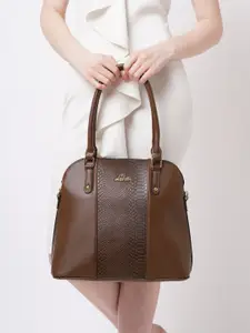 Lavie Horse Women Brown Textured Dome Satchel Handbag