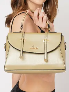 Lavie Beech Women Gold-Toned Flap Satchel Handbag