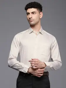 Louis Philippe Slim Fit Floral Printed Pure Cotton Formal Shirt