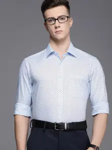 Louis Philippe Men Printed Cotton Wrinkle Resistant Slim fit Formal Shirt