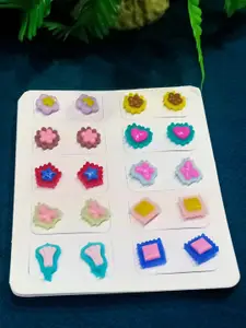 FEMMIBELLA Set Of 10 Stud Earrings