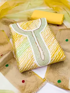 MANVAA Leheriya Printed Unstitched Dress Material