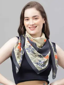 Tossido Women Printed Floral Scarf & Scarf Bag Set