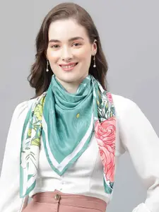 Tossido Women Floral Printed Scarf & Scarf Bag Set