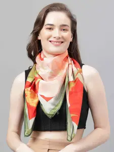 Tossido Women Floral Printed Scarf & Scarf Bag Set