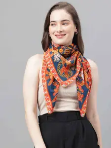 Tossido Women Printed Floral Scarf & Scarf Bag Set