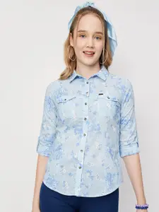 max Floral Opaque Printed Cotton Casual Shirt
