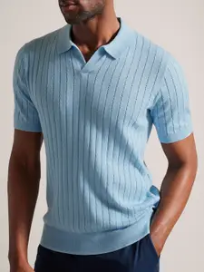 Ted Baker Self Design Polo Collar Cotton T-shirt