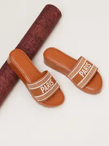 HASTEN Tan Embellished Block Pumps