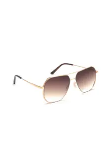 IRUS by IDEE Men Lens & Gold-Toned Wayfarer Sunglasses With UV Protected Lens