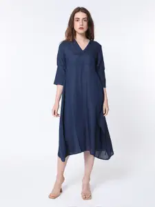 RAREISM Linen Blend Asymmetric Dress