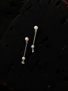 Accessorize London Women Pearls Studded Chain Drop Earrings