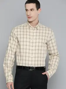 Indian Terrain Slim Fit Pure Cotton Checked Formal Shirt