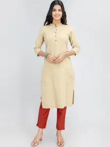 SUTI Mandarin Collar Khaki Kurta