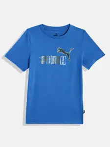 Puma Boys Brand Logo Printed Pure Cotton ESS+ FUTUREVERSE T-shirt