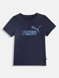 Puma Boys Brand Logo Printed Pure Cotton ESS+ CAMO T-shirt