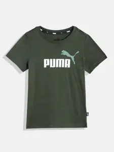 Puma Boys Brand Logo Printed Pure Cotton ESS+ T-shirt