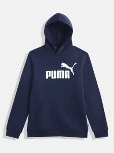 Puma Boys Brand Logo Printed Hooded Sweatshirt