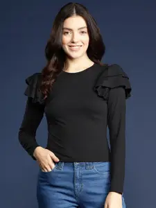 Mast & Harbour Ruffles Fitted Top