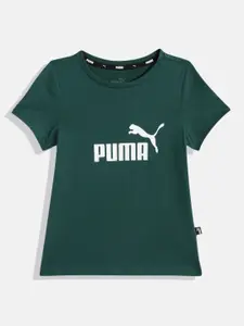 Puma Girls Brand Logo Printed Pure Cotton T-shirt
