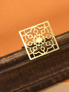 Goldnera Brass Plating Square Shaped Adjustable Finger Ring