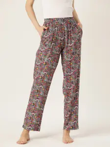 Rue Collection Floral Printed Pure Cotton Lounge Pants