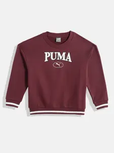 Puma Girls Squad Brand Logo Printed Sweatshirt