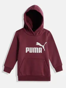 Puma Girls Brand Logo Printed Hooded Sweatshirt
