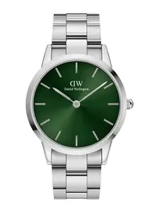 Daniel Wellington Women Iconic Link 28mm Green Dial Round Analogue Watch- DW00100339