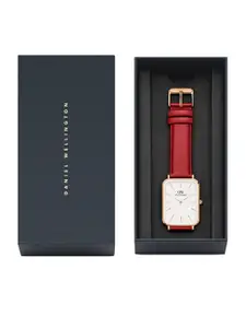 Daniel Wellington Quadro Women Dial White 36mm Leather Straps Analogue Watch- DW00100453