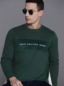 Louis Philippe Jeans Embroidered Detail Sweatshirt