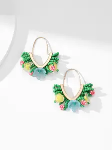 Yellow Chimes Beaded Hoop Earrings