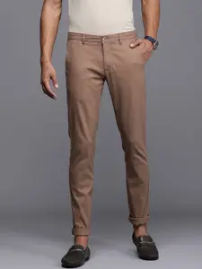 Louis Philippe Sport Men Super Slim Fit Solid Mid-Rise Trousers