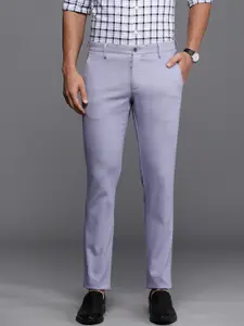 Louis Philippe Sport Men Self Design Tapered Fit Low-Rise Chinos Semi Formal Trousers