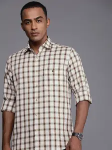 Louis Philippe Sport Pure Cotton Slim Fit Checked Casual Shirt