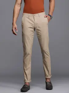 Louis Philippe Sport Men Super Slim Fit Solid Mid-Rise Trousers