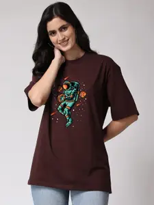 The Label Bar Graphic Printed Cotton Longline Oversized T-shirt