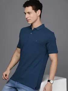 Louis Philippe Jeans Polo Collar Pure Cotton With Chest Pocket Slim Fit T-shirt