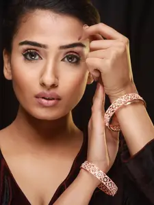 Anouk Set Of 2 Gold-Plated & CZ-Studded Bangles