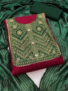 APNISHA Embroidered Sequined Unstitched Dress Material