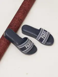 HASTEN Printed Open Toe Flatform Heels