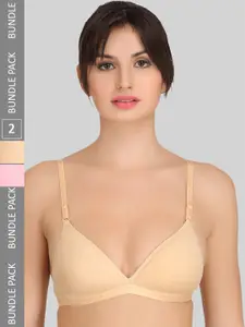 SELFCARE Pack Of 2 Full Coverage Lightly Padded Rapid-Dry Everyday Bra All Day Comfort