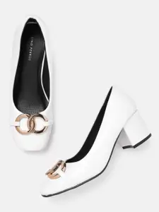 Lino Perros Women Metallic Detail Block Heel Pumps