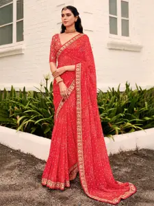 elora Sequinned Bandhani Saree