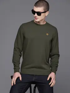 Louis Philippe Textured Round Neck Sweatshirt