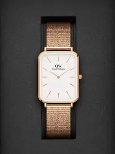 Daniel Wellington Women Printed Dial & Rose Gold-Plated Straps Analogue Watch DW00100465