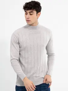 Snitch Striped Turtle Neck Pullover Cotton Sweater