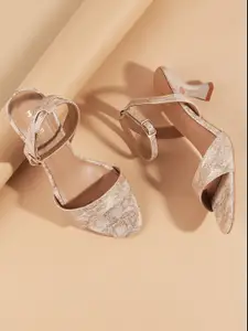 Mochi Textured Open Toe Kitten Heels