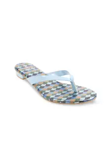 Mochi Printed Open Toe Flats