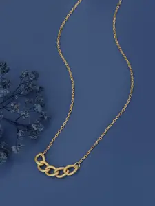 Carlton London 18Kt Gold Plated Contemporary Necklace with textured Links